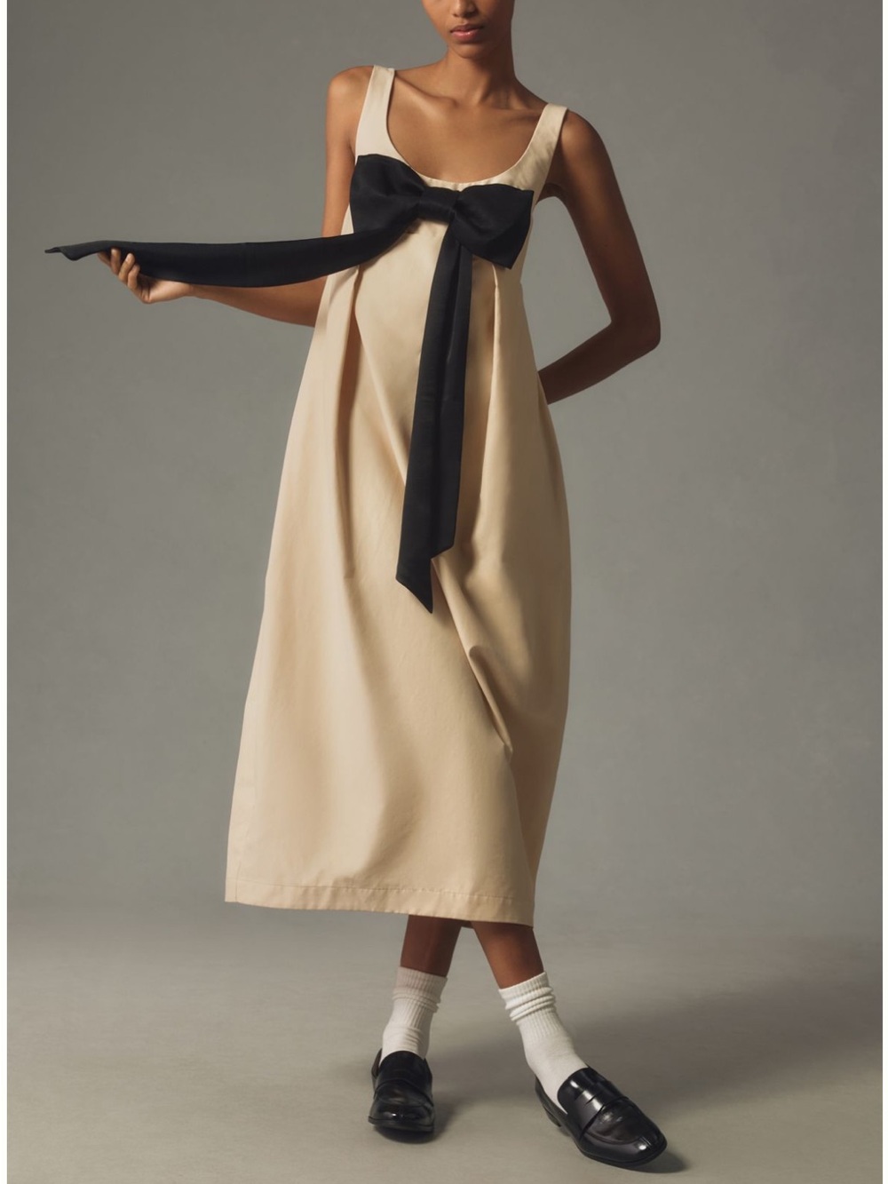 Maeve Barrel Bow Mido Dress, NWT L - Picture 1 of 6